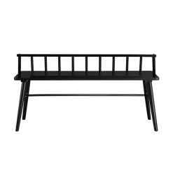 Black Wood Low Back Spindle Bench