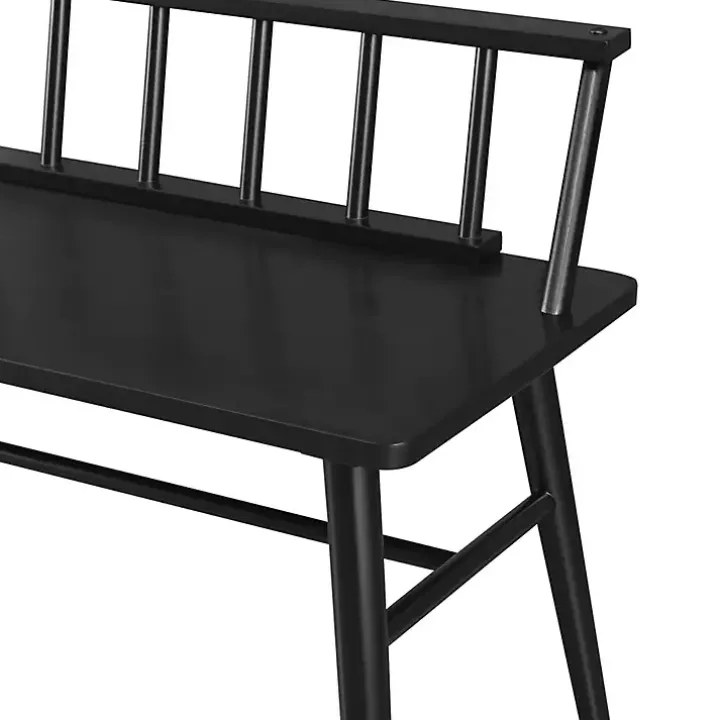 Black Wood Low Back Spindle Bench