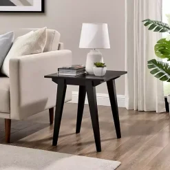 Black Wood Minimalist Accent Table