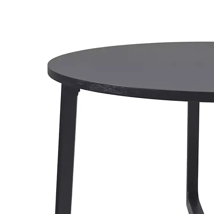 Black Wood Modern Round Dining Table