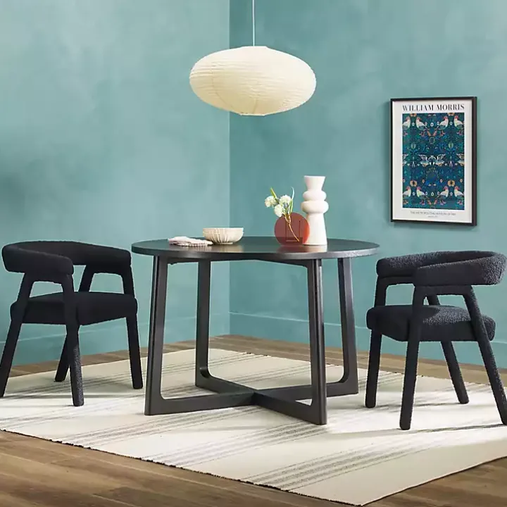 Black Wood Modern Round Dining Table