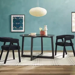Black Wood Modern Round Dining Table