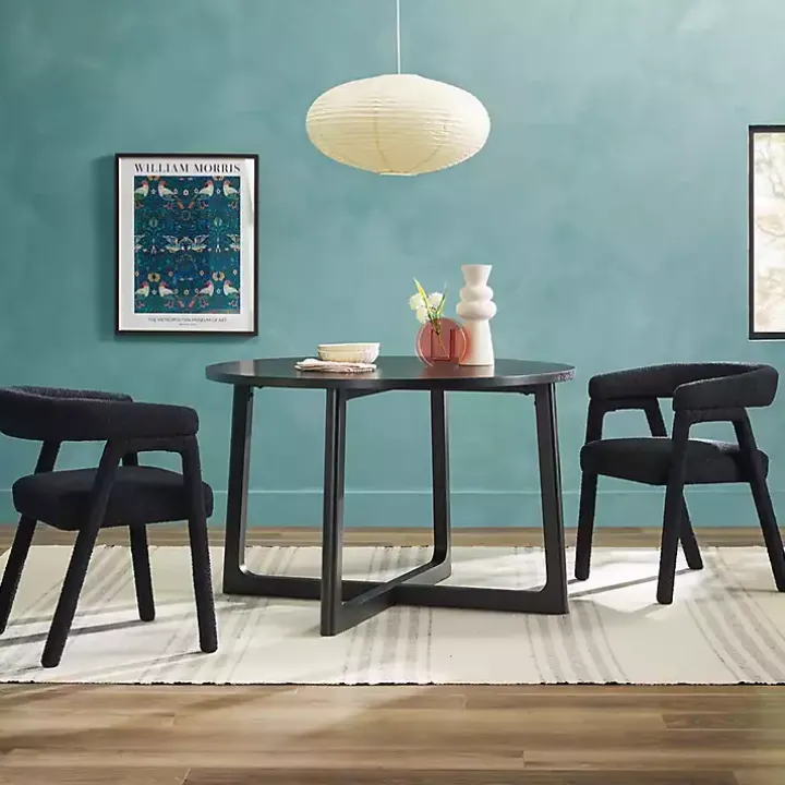 Black Wood Modern Round Dining Table
