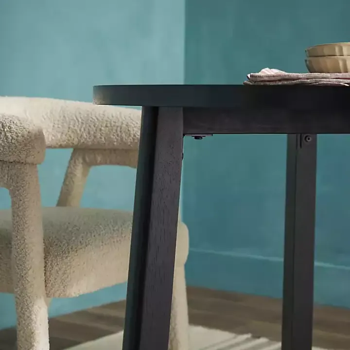 Black Wood Modern Round Dining Table