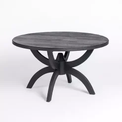 Black Wood Round Dori Coffee Table