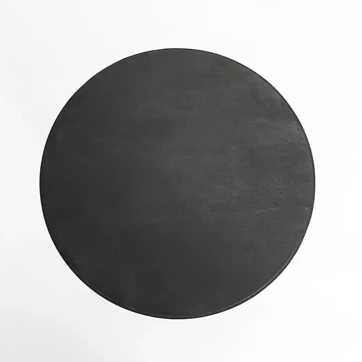 Black Wood Round Dori Side Table