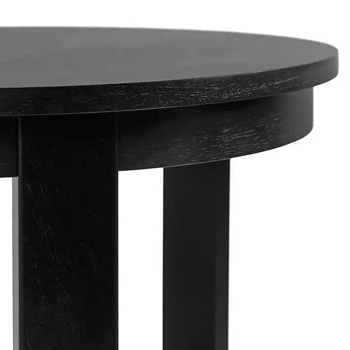 Black Wood Round Ford Accent Table