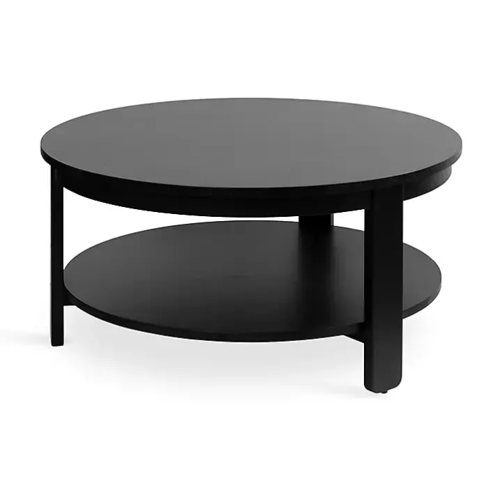 Black Wood Round Ford Coffee Table