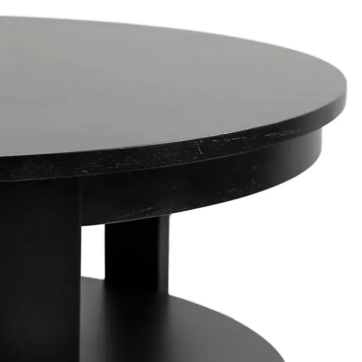 Black Wood Round Ford Coffee Table