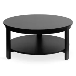 Black Wood Round Ford Coffee Table