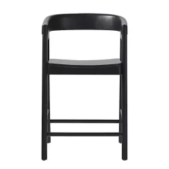 Black Wood Rounded Modern Counter Stool