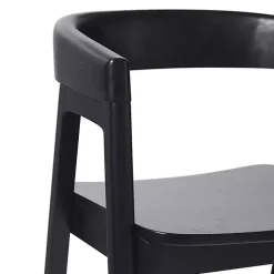 Black Wood Rounded Modern Counter Stool