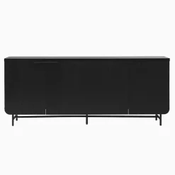 Black Wood Scandinavian 4-Door Sideboard