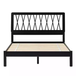 Black Wood Spindle Headboard Full Bed