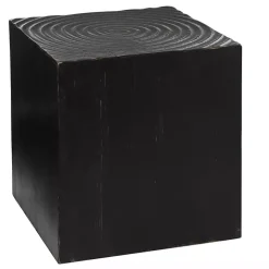 Black Wood Square Accent Table