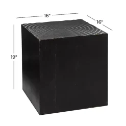 Black Wood Square Accent Table