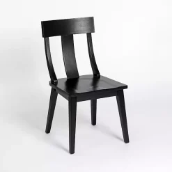 Black Wood T-Back Dining Chair