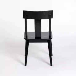 Black Wood T-Back Dining Chairs, Set of 2