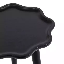 Black Wood Wavy Accent Table