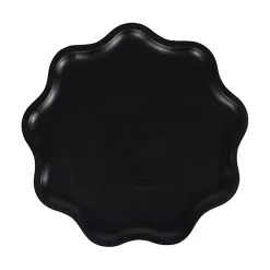 Black Wood Wavy Accent Table