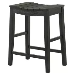 Black Wood Whitcombe Counter Stools, Set of 2