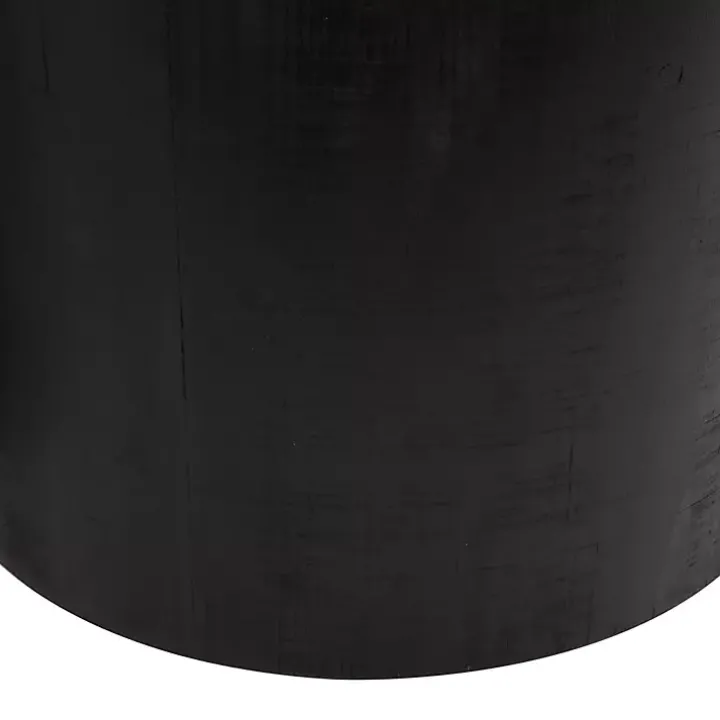 Black Wood Wrapped Rope Accent Tables, Set of 2