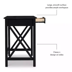 Black Wood X-Sides Desk