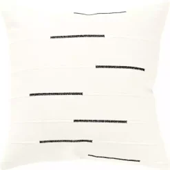 Black Woven Lines Throw Pillow
