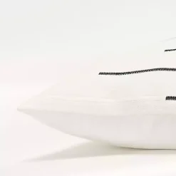 Black Woven Lines Throw Pillow