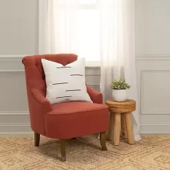 Black Woven Lines Throw Pillow