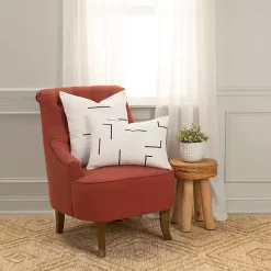 Black Woven Lines Throw Pillow