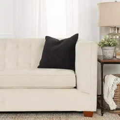 Black Woven Nubby Pillow