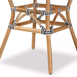 Black Woven Rattan French Bistro Dining Table