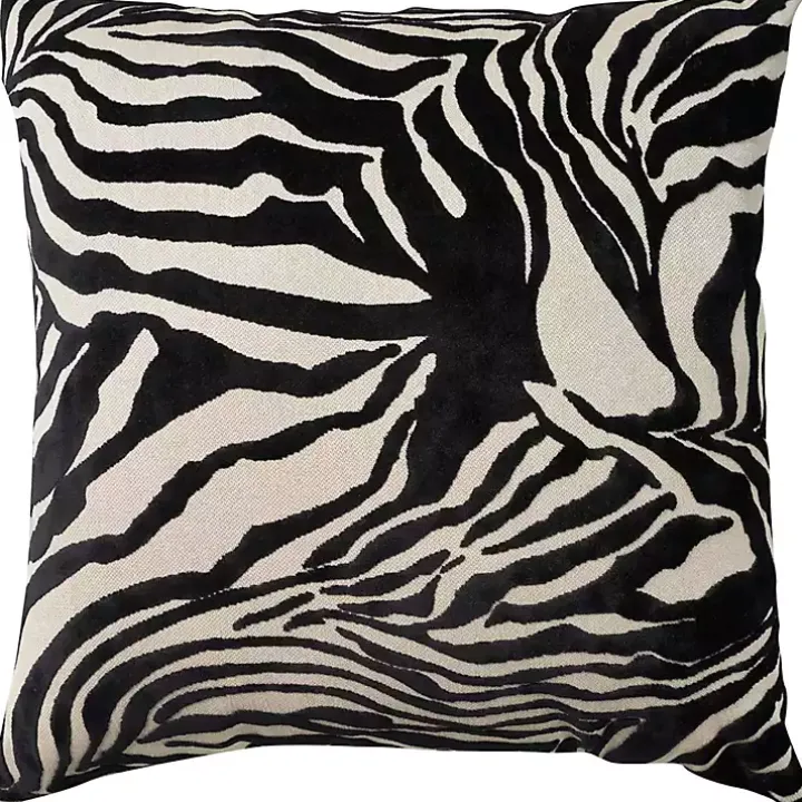 Black Zebra Jacquard Pillow