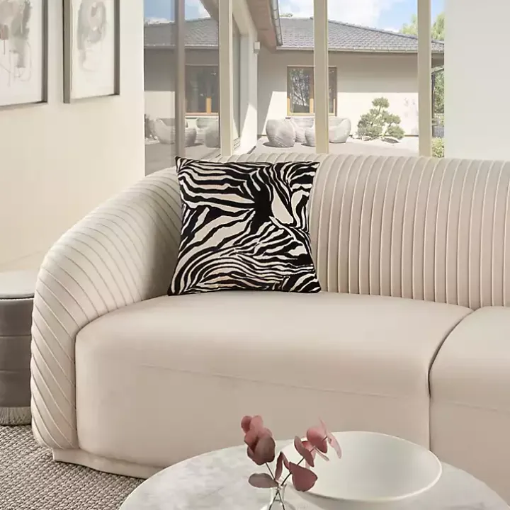 Black Zebra Jacquard Pillow