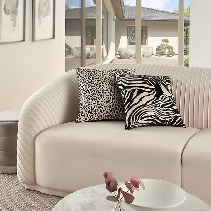 Black Zebra Jacquard Pillow