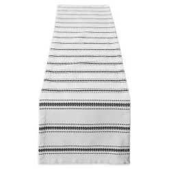 Black Zig Zag Dobby Stripe Table Runner, 72 in.