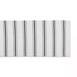 Black Zig Zag Dobby Stripe Table Runner, 72 in.