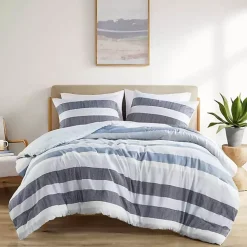Blake Blue Stripe 3-pc. Full/Queen Comforter Set