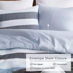 Blake Blue Stripe 3-pc. Full/Queen Comforter Set