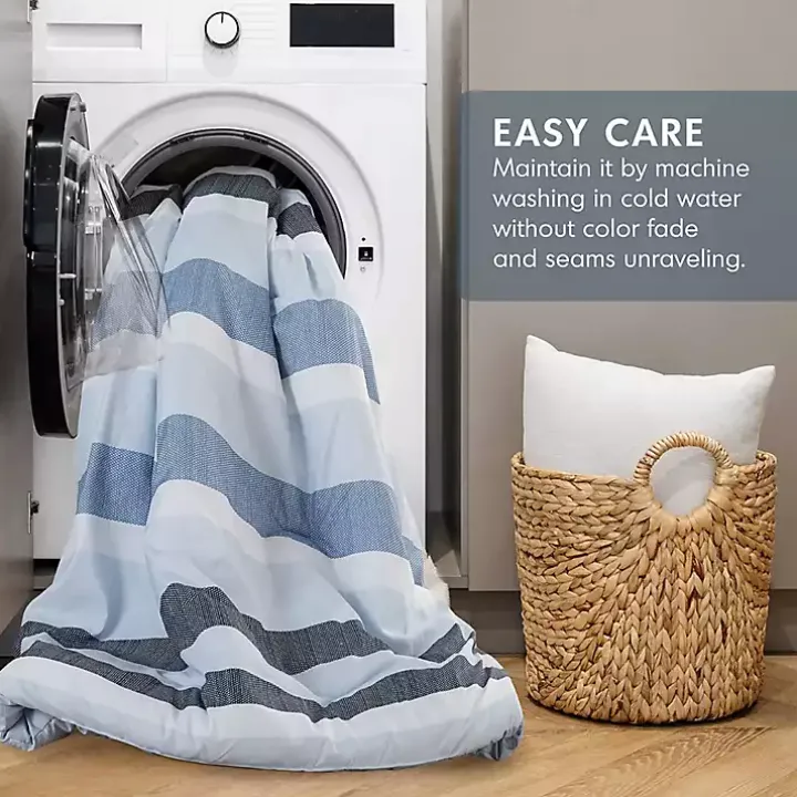 Blake Blue Stripe 3-pc. Full/Queen Comforter Set