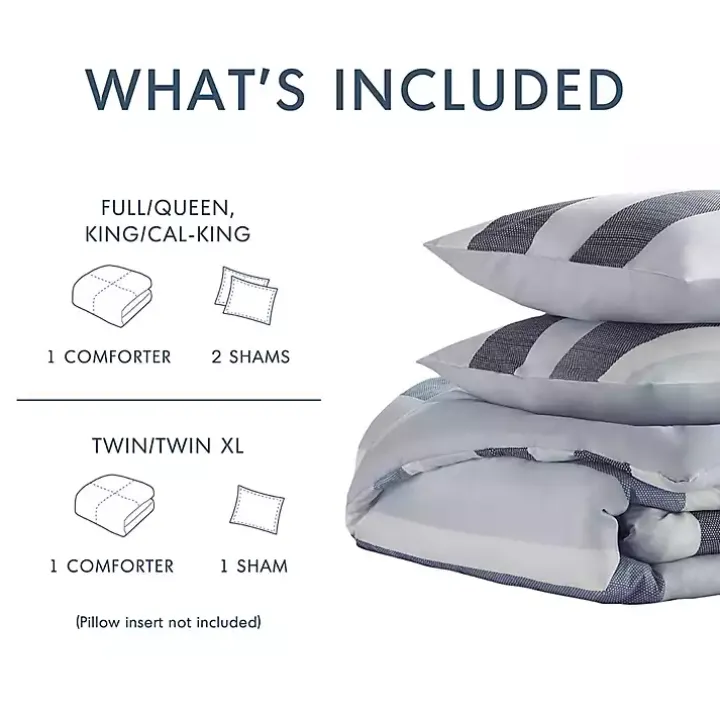 Blake Blue Stripe 3-pc. Full/Queen Comforter Set