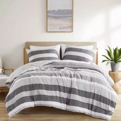 Blake Gray Stripe 3-pc. Full/Queen Comforter Set