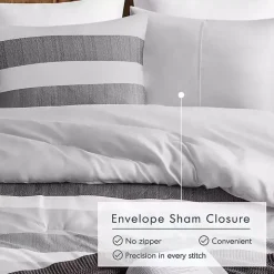 Blake Gray Stripe 3-pc. Full/Queen Comforter Set