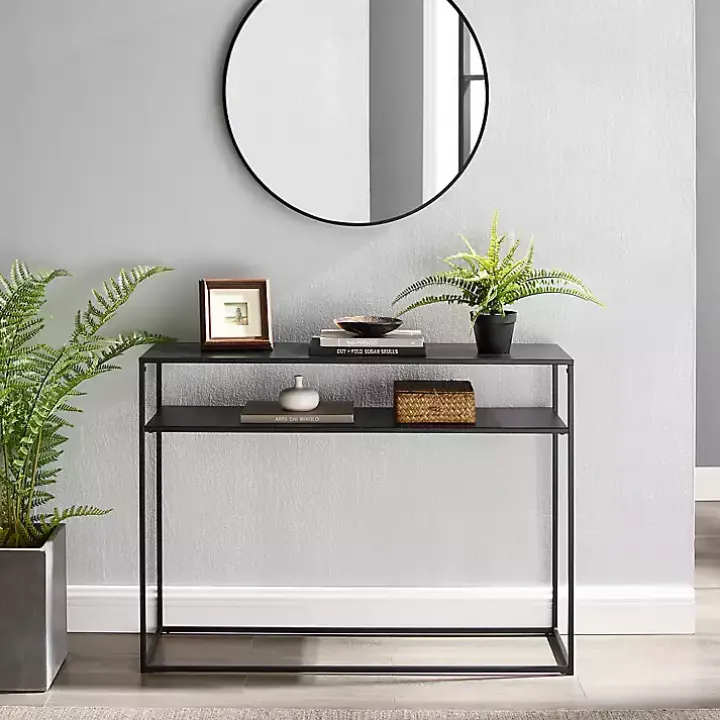 Blake Simple Black Metal Console Table