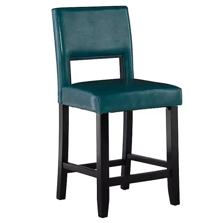 Blakely Blue Seat Counter Stool with Black Base