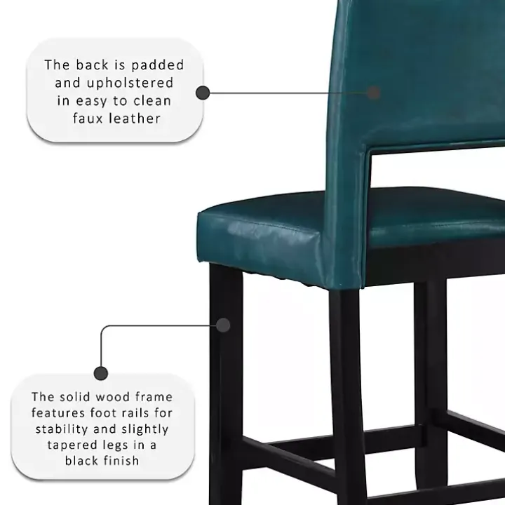 Blakely Blue Seat Counter Stool with Black Base
