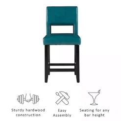 Blakely Blue Seat Counter Stool with Black Base