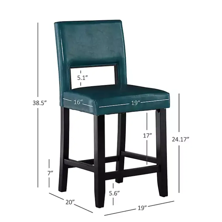 Blakely Blue Seat Counter Stool with Black Base