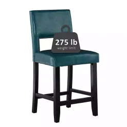 Blakely Blue Seat Counter Stool with Black Base